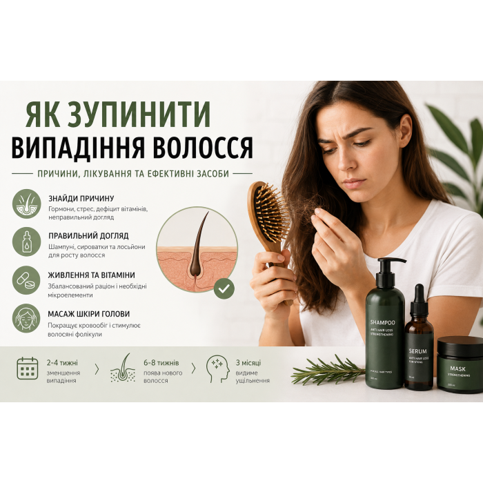 Як зупинити випадіння волосся: причини, лікування та ефективні засоби