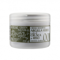 Крем-шампунь із зеленою глиною й олією рисових висівок - Alan Jey Green Natural Argilla Crusca Di Riso Crema Shampoo 250 мл
