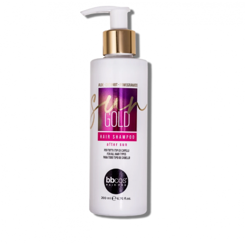 Зволожуючий та живильний шампунь після засмаги для всіх типів волосся - BBcos Sungold Shampoo 200 мл