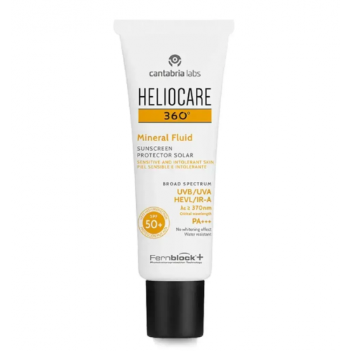 Рідкий сонцезахисний флюїд із 100% мінеральними фільтрами - Cantabria Labs Heliocare 360 Mineral Fluid SPF 50+ 50 мл