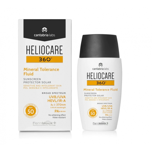 Сонцезахисний мінеральний крем-флюїд SPF50 для чутливої шкіри - Cantabria Labs Heliocare 360 Mineral Tolerance Fluid SPF 50 50 мл