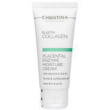 Зволожуючий плацентарний крем для жирної шкіри - Christina Elastin Collagen With Vitamins A, E HA Moisture Cream