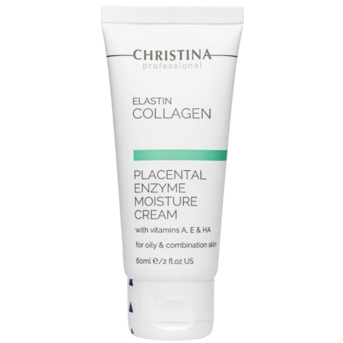 Зволожуючий плацентарний крем для жирної шкіри - Christina Elastin Collagen With Vitamins A, E HA Moisture Cream