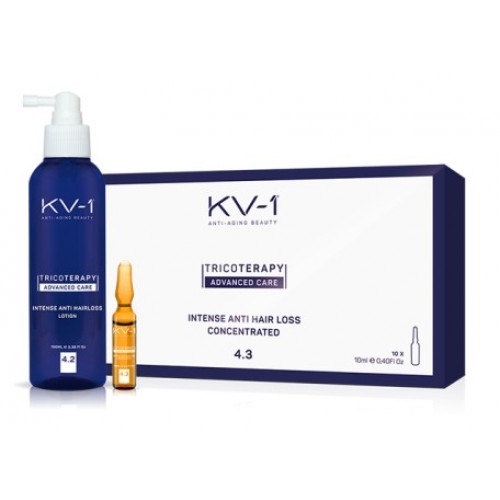 KV-1 Ампули проти випадіння волосся Tricoterapy Intense Anti Hair Loss Concentrate 4.3 10 шт* 10 мл