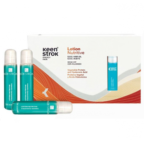 Ультраконцентрований лосьйон для відновлення з гіалуроновою кислотою та протеїнами - KEEN STROK Lotion Nutritive S.O.S. Hair Oil 12*12 мл Ультраконцентрований лосьйон для відновлення з гіалуроновою кислотою та протеїнами - KEEN STROK Lotion Nutritive S.O.S. Hair Oil 12*12 мл