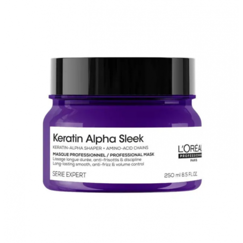 Маска для гладкості та контролю пухнастості волосся - L'Oreal Professionnel Keratin Alpha Sleek Mask 250 мл