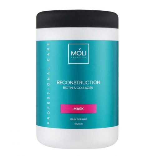 Маска з біотином та колагеном для волосся - Moli Cosmetics Reconstruction Biotin Collagen 1000 мл