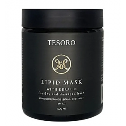 Маска з кератином для сухого та пошкодженого волосся - Moli Tesoro Lipid Mask 500 мл