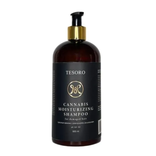 Шампунь для зволоження з олією канабісу - Moli Tesoro Cannabis Moisturizing Shampoo 500 мл
