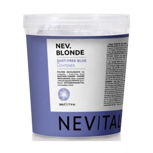 Синій освітлюючий порошок без пилу 6 тонів - Nevitaly Dust Free Blue Lightener 500 г