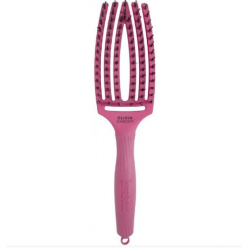 Щітка для волосся - Olivia Garden Fingerbrush Boar Nilon Medium Nineties Hot Pink