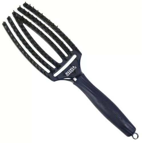 Щітка вигнута продувна з комбінованою щетиною - Olivia Garden Finger brush Boar Nilon Medium Blue Sapphire