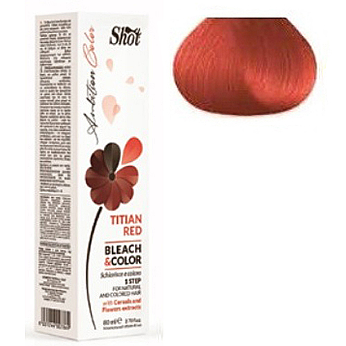 Знебарвлюючий крем з пігментом Червоний - Shot Titian Red Ambition Color Bleach Color 80 мл