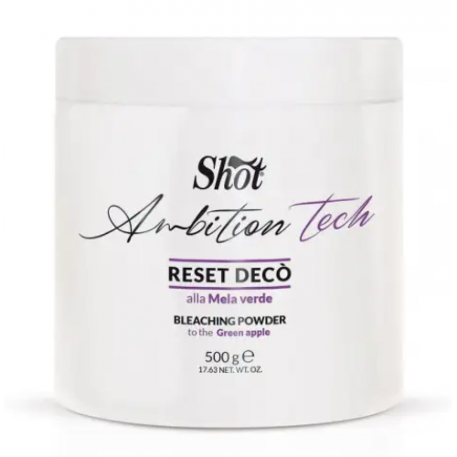 Пудра для освітлення волосся Зелене яблуко - Shot Ambition Tech Reset Deco Bleaching Powder 500 гр
