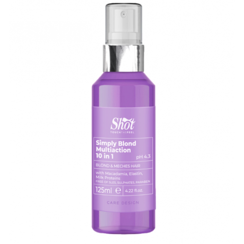 Еліксир Багатофункціональний для освітленого і мелірованого волосся 10в1 - Shot Simply Blond Multiaction 125 мл Еліксир Багатофункціональний для освітленого і мелірованого волосся 10в1 - Shot Simply Blond Multiaction 125 мл